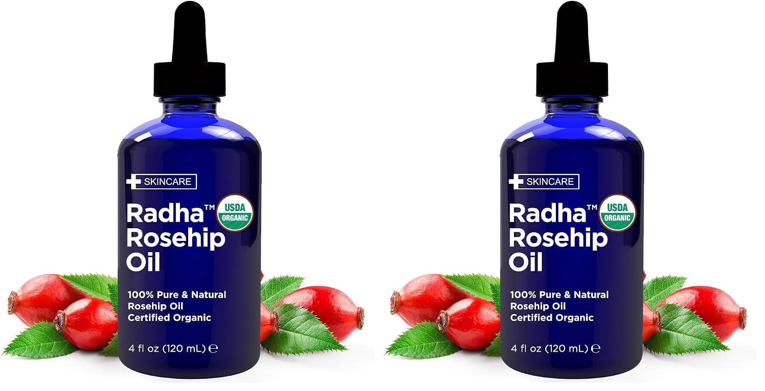 Radha Beauty Organic Rosehip Seed Oil - Hydrating 4 oz