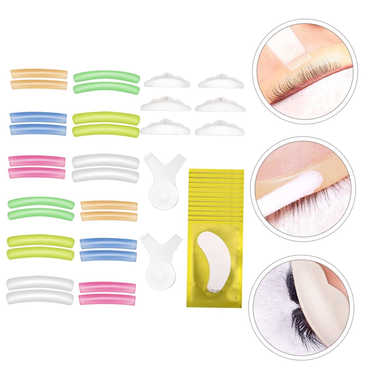 FRCOLOR 3juegos Almohadillas De Para Rizado De Pestañas Kit De Perming y Grafting De Rainbow Sunflower De Para Extensiones y Cuidado De Pestañas