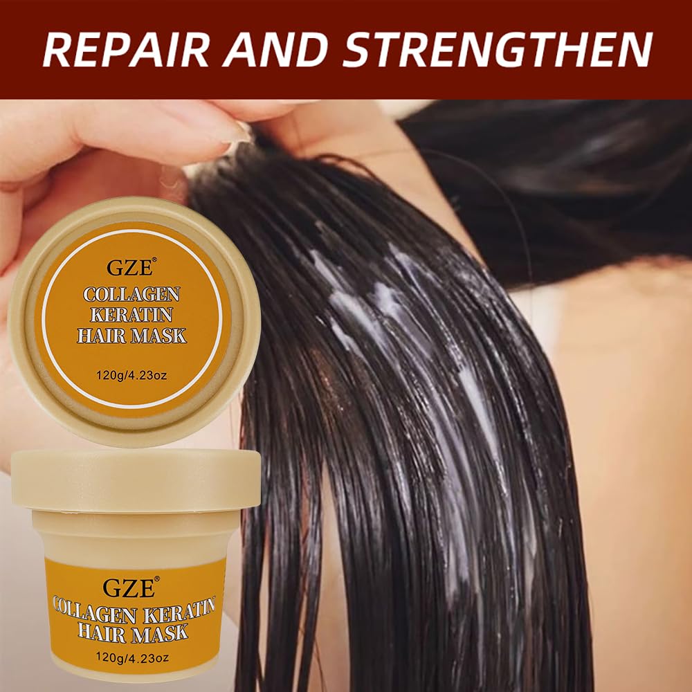 Amazon.com: GZE Keratin Collagen Hair Mask - Deep Repair Treatment
