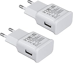 2-Pack USB Ladegerät 5V-2A Adaptive Schnellladung ​Stecker Kompatibel mit Samsung Galaxy S20 S10 S9 S8 S7 S6 Edge/Plus/Active, Note 8 9 für iPhone 11 Pro/X 8/7, Ersatz-Original Schnellladegerä