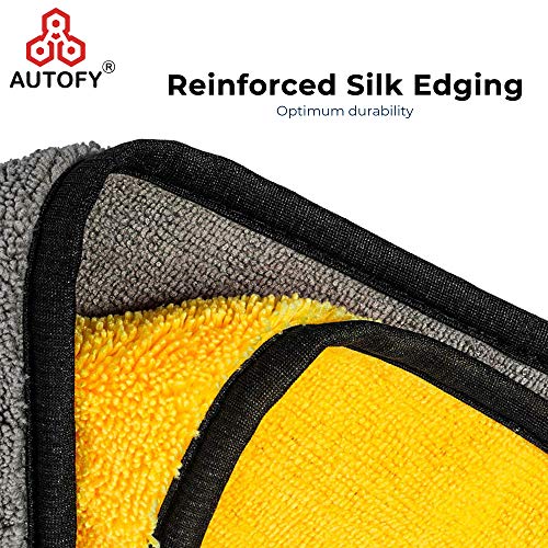 Image of Autofy Multipurpose 4 in 1 Combo Cleaning Kit Dust Cloth Towel Glove for All Vehicles Bike Car Glass Kitchen, 2-800GSM Towel + 2 Microfiber Gloves (Multicolour)