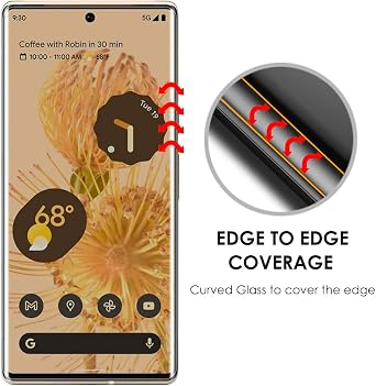 Screen Protector for Google Pixel 6 Pro, 3 Pack, Tempered Glass LOCA UV Set, Edge to Edge Protection, 9H Scratch Resistant, Fingerprint-ID Support