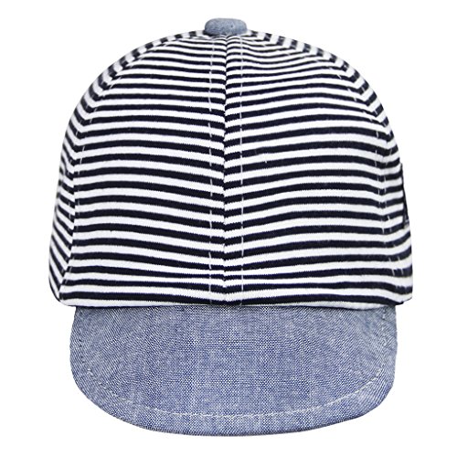 LivingGeometry Baby Baseball Cap 3-12 Months Infant Sun Hat Baby Fitted Cap Cotton Striped Baby Cap for Boys