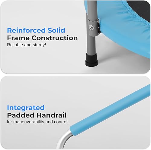 Miniatura 6 de SereneLife Trampolín portátil y plegable  Mini rebotador de 40 pulgadas en casa con pasamanos ajustables ejercicio corporal de fitness