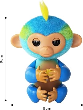 Fingerlings 2023 NEW Interactive Baby Monkey Reacts to Touch 70+ Sounds & Reactions Leo (Blue)