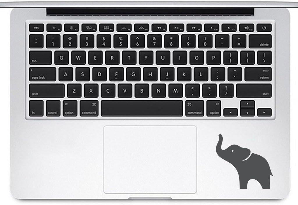 Grey Elephant Laptop Decal - Macbook Sticker Removable Vinyl Skin for Computer Apple Pro Air Mac - H001DG