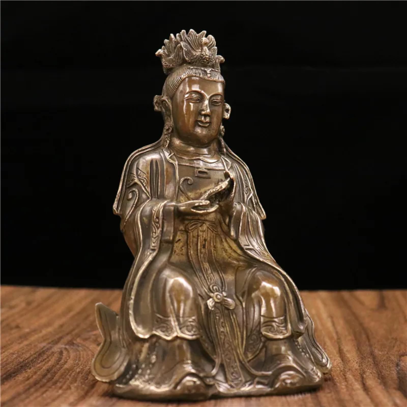 Statua di Buddha in ottone, 17 cm, decorazione artigianale per ingresso casa