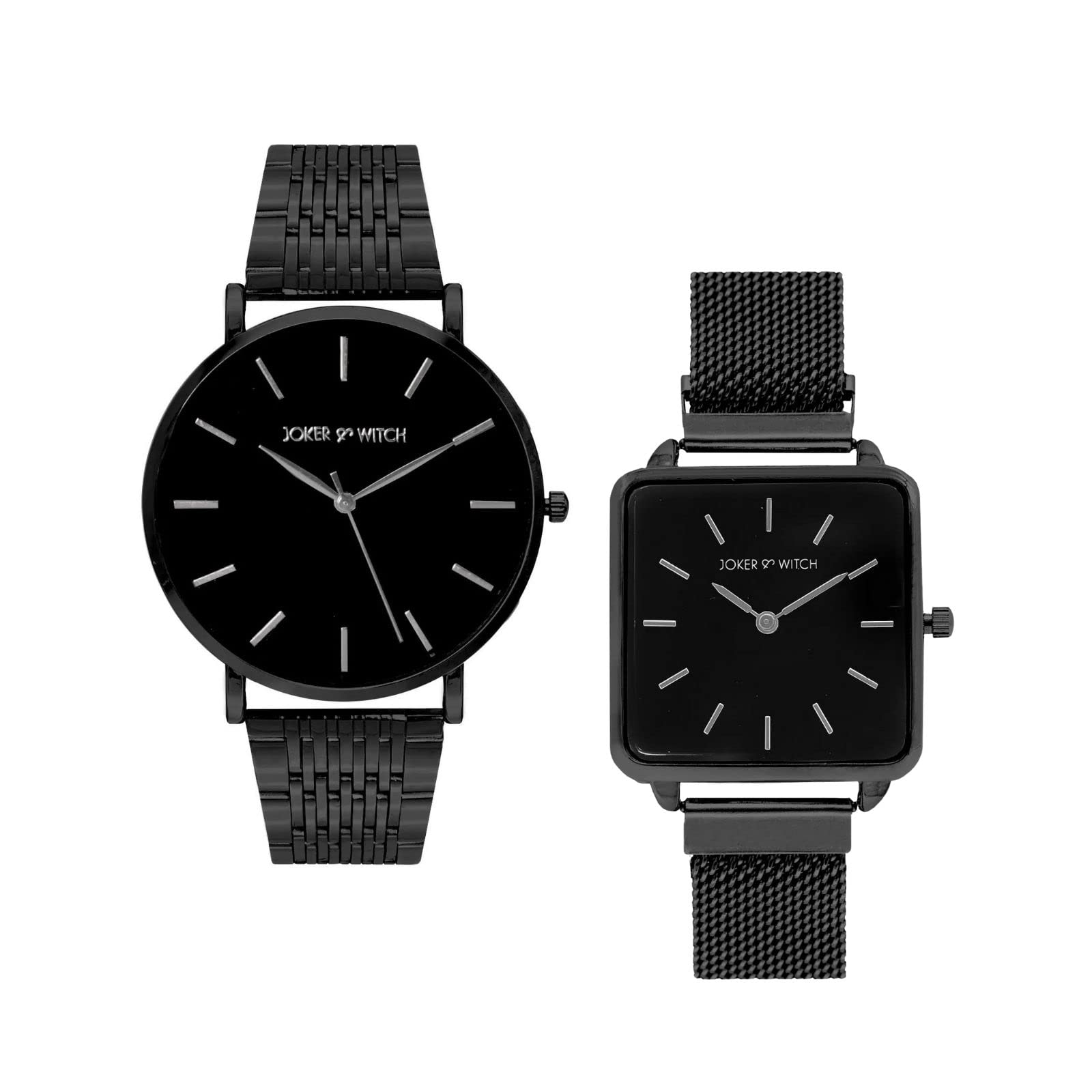 Joker & Witch Stainless Steel Alex & Lily Couple Analogue Watches, Black Dial, Black Band (B0BVB4Y17F) Amazon Price History, Amazon Price Tracker