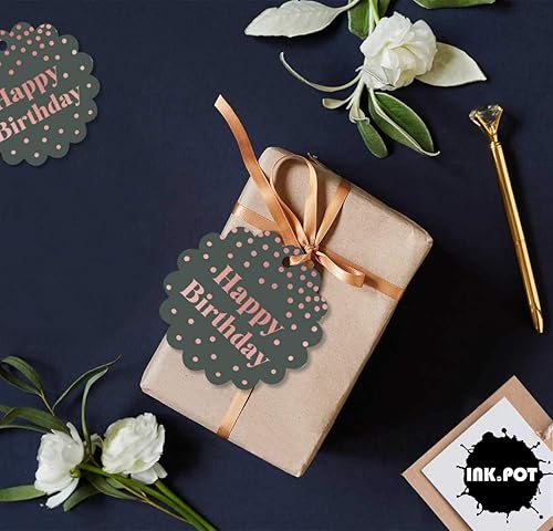 Miniatura 336 de Etiquetas colgantes para botellas de feliz cumpleaños, paquete de 100 unidades Blanco,Aqua Blue,Negro,Azul,Azul turquesa oscuro,Rosa