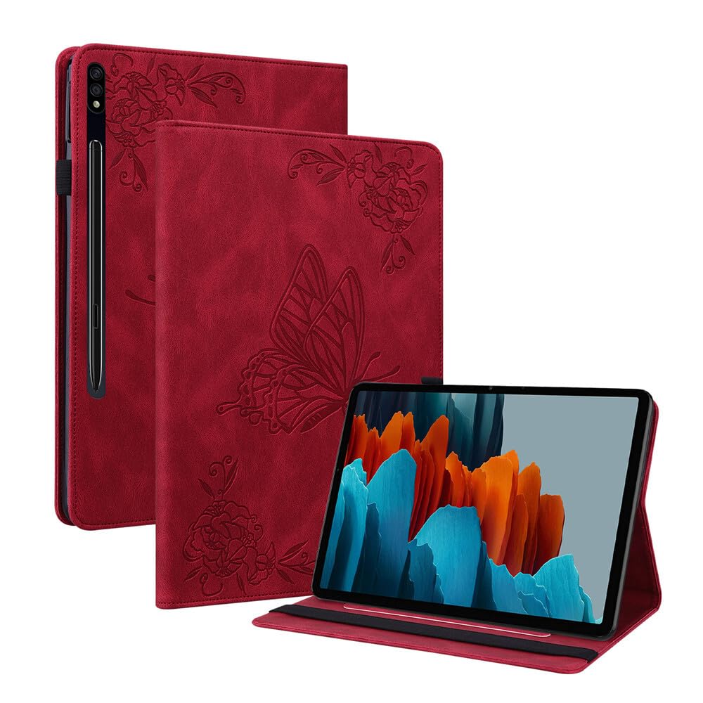 Coque Samsung Galaxy Tab S9 anti-rayure rouge rabat - 8