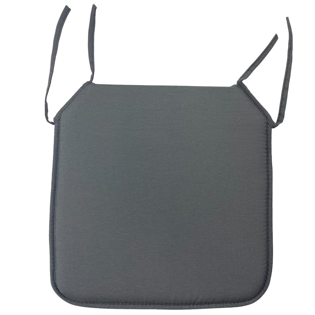 Acomoda Textil – Cojines para Silla de Espuma con Tela y Cintas de Sujeción 40x40 cm. Asiento Acolchado, Mullido y Cómodo para Interior y Exterior de Comedor, Jardín y Terraza. (Gris OSC, 4 Unidades)