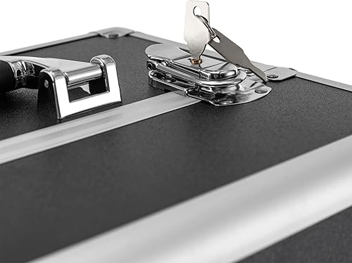 Miniatura 8 de Hanmorfarbi Estuche de cosméticos con cerradura con ruedas universales silenciosas extraíbles 4 en 1, con 4 bandejas deslizantes, barra de tres