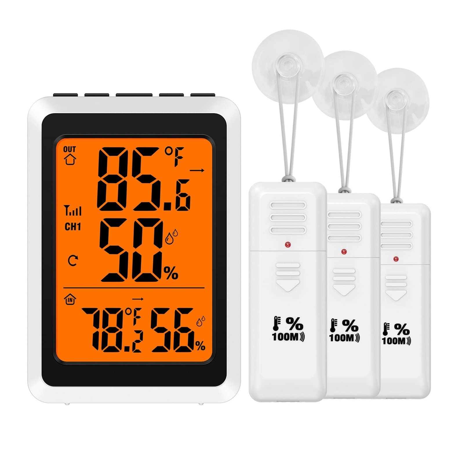 Termometry basenowe Termometr higrometr zewnętrzny dom Domowy cyfrowy cyfrowy termometr Monitor temperatury z czujnikami 3PCS do odkrytych i krytych basenów, spa, jacuzzi