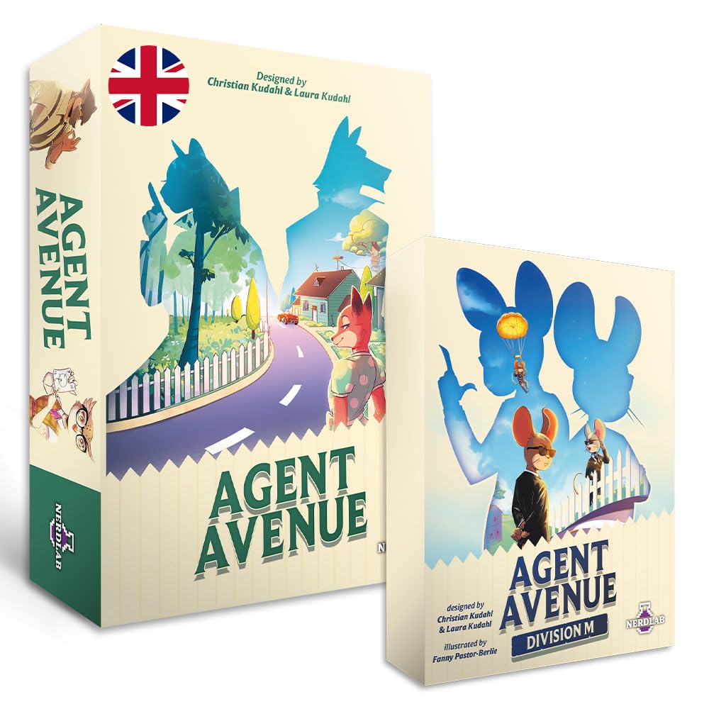 Agent Avenue Bundle Base Game and Division M Expansion (English Version) - Strategy Card Game, 2-4 Players, 10-15 Min, 8+ Years, on the Recommendation List for Spiel des Jahres 2025
