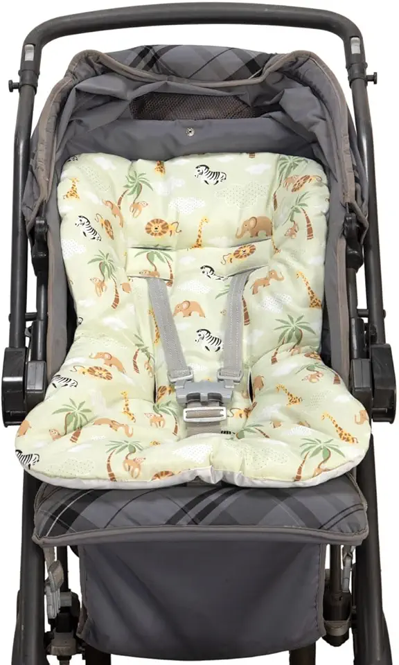 Capa para Carrinho de Bebê com Estampada Universal 100% Algodão (Safari Verde)