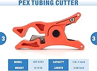 Vista 4 de iCrimp PEX Kit de herramientas de expansión con cabezales de expansión de rotación automática de 3/4 pulgadas y cortador de tubos, herramienta