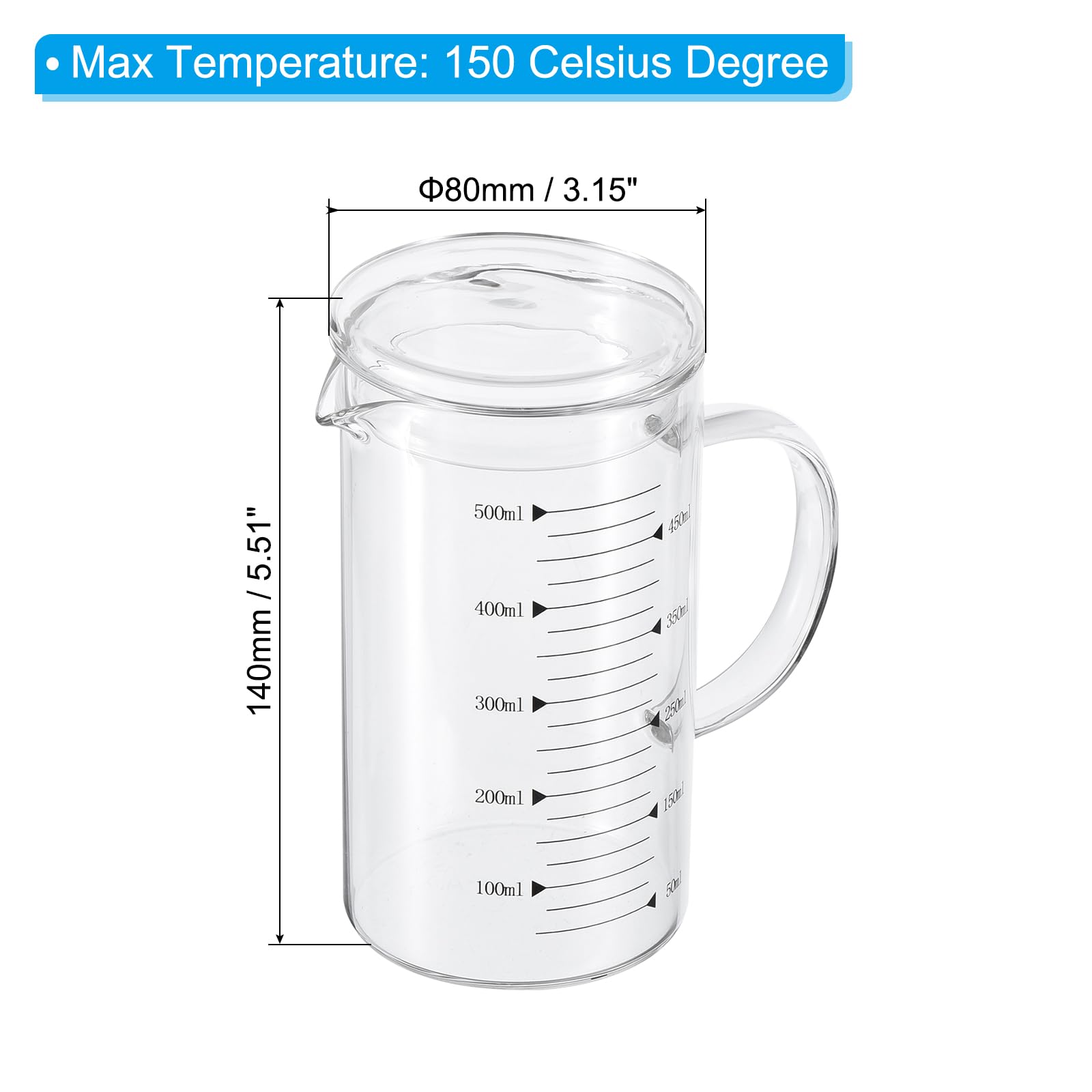 Patikil 500ml Glass Measuring Cup - Image 2