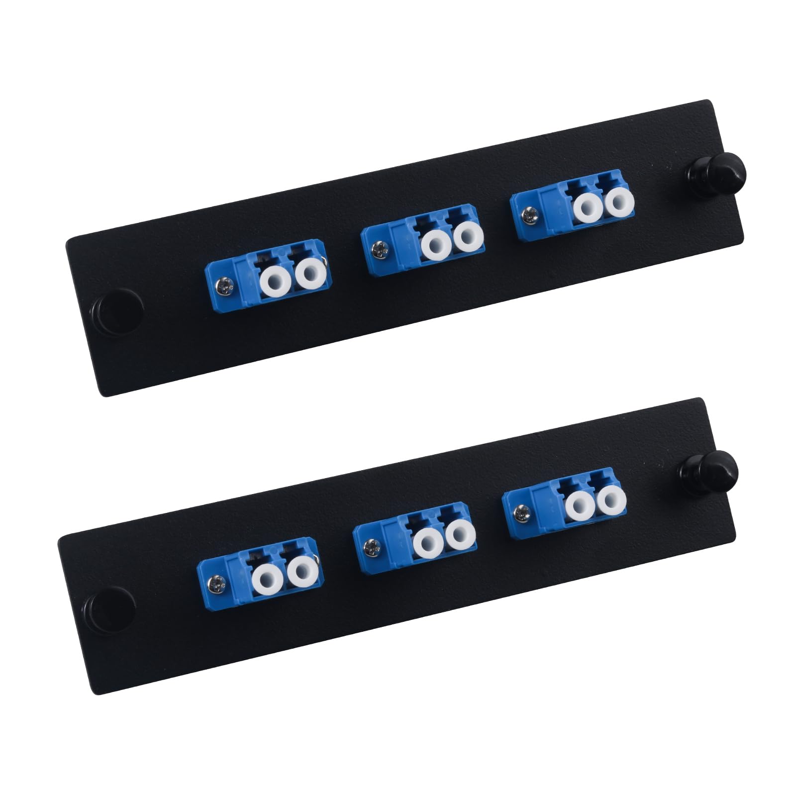 Lot de 2 panneaux de brassage en fibre duplex LC/UPC avec adaptateurs LC duplex monomode bleu, 6 ports de fibre