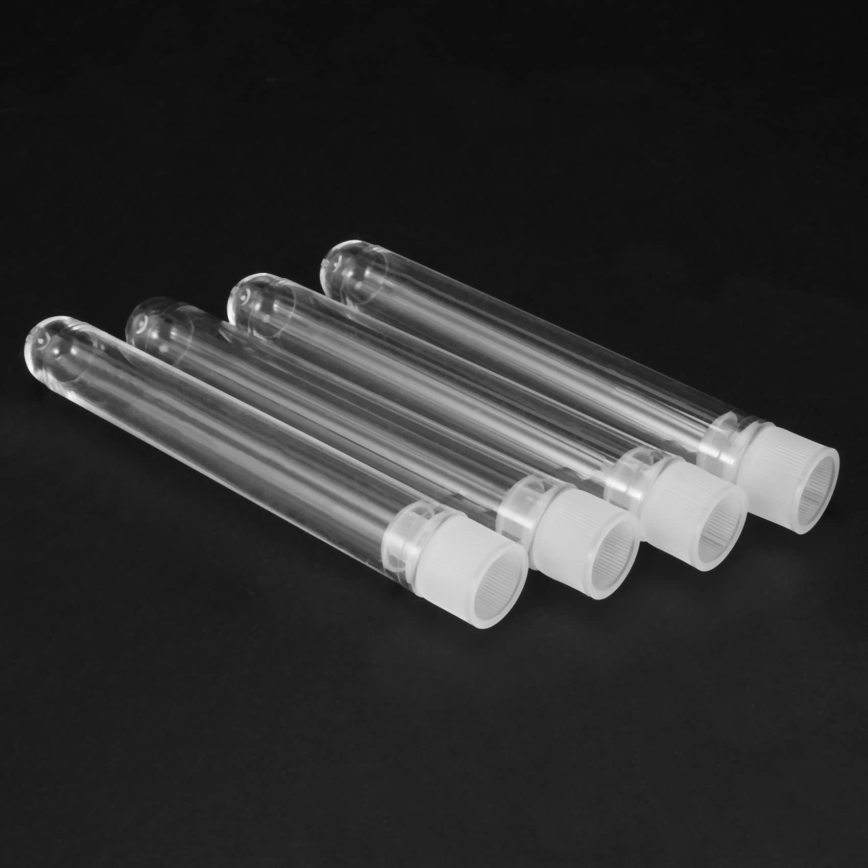 2000 unidades de frascos de plástico transparente de reactivo con tapas de tornillo muestras contenedores tapas de impresión 12 x 75 mm