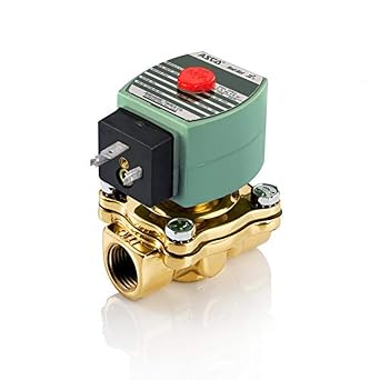 ASCO SC8210G003-24/DC Brass Body Pilot Operated General Service Solenoid Valve, DIN Enclosure, Class F, 3/4" Pipe Size, 2-Way Normally Closed, Nitrile Butylene Sealing, 3/4" Orifice, 6.5 Cv Flow, 24V/