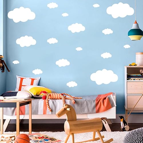 Miniatura 4 de Nubes blancas para decoración de pared de techo, calcomanías de pared de nubes extraíbles, calcomanías de pared para guardería, dormitorio, sala de