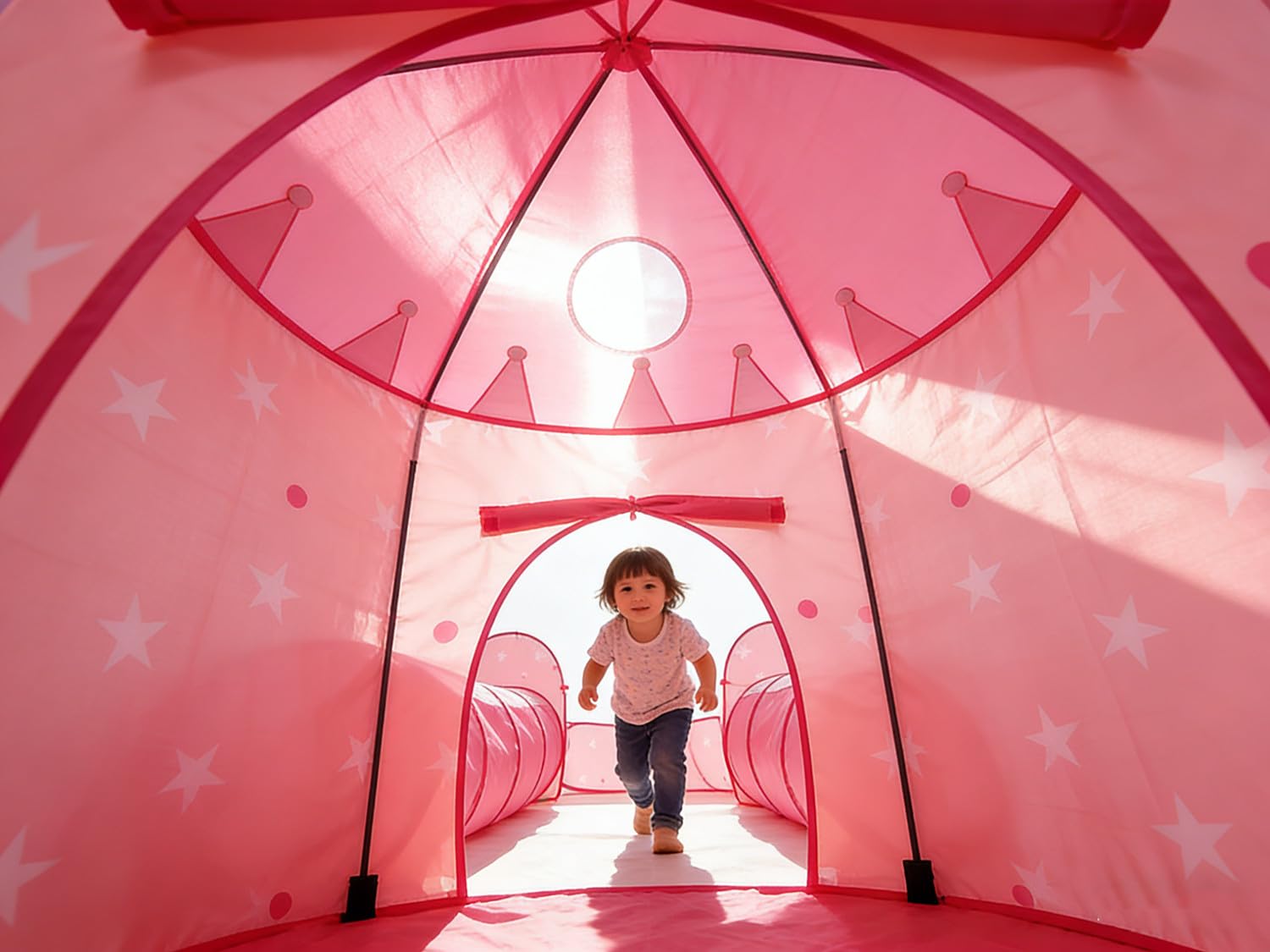 pieghevole per bambini, tenda da gioco per bambini, tenda pop-up per interni ed esterni, casetta giocattolo per la conservazione dei giocattoli, con borsa per il trasporto (Kit Rosa)