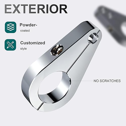 Miniatura 3 de MoKitDora Abrazadera de cable de acelerador de embrague de montaje en manillar o marco de 1.25" o clips de línea de freno para Harley, cromo