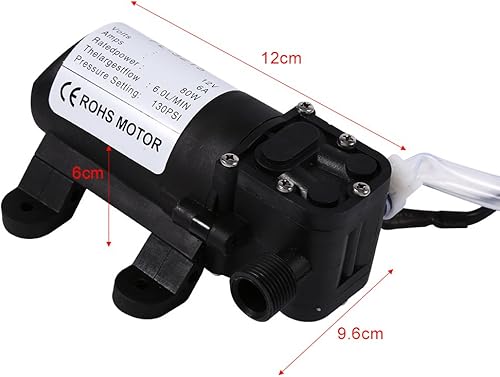 Miniatura 3 de Kit de lavadora eléctrica, 12 V, 80 W, bomba portátil de alta presión para lavadora de automóvil, bomba de lavado rápido de auto de 130 PSI para