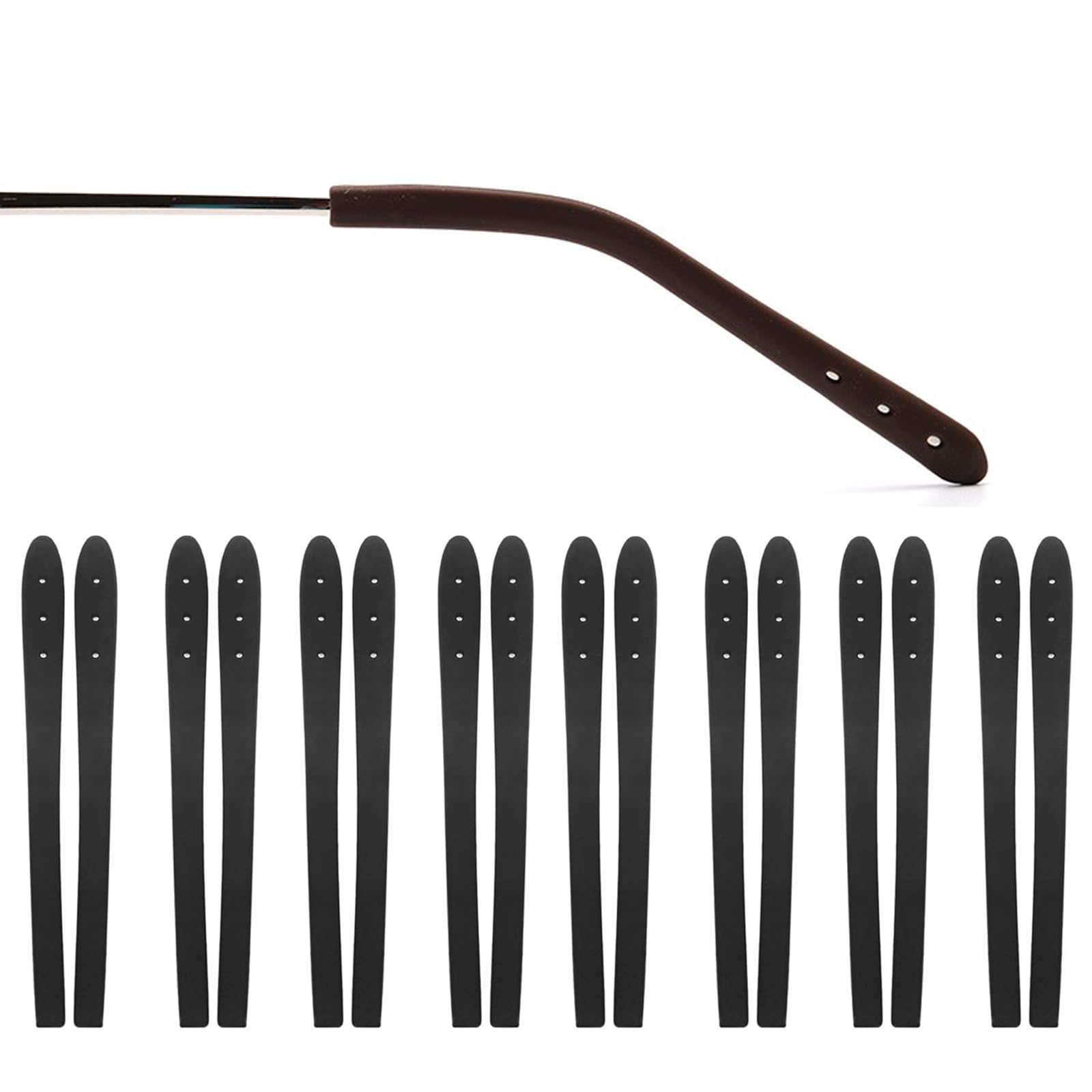 OPUGIT Eyeglass Temple End Tips Anti-Slip Replacement Temple Tube Sleeve Glasses Retainers for Thin Eyeglass 8 Pairs