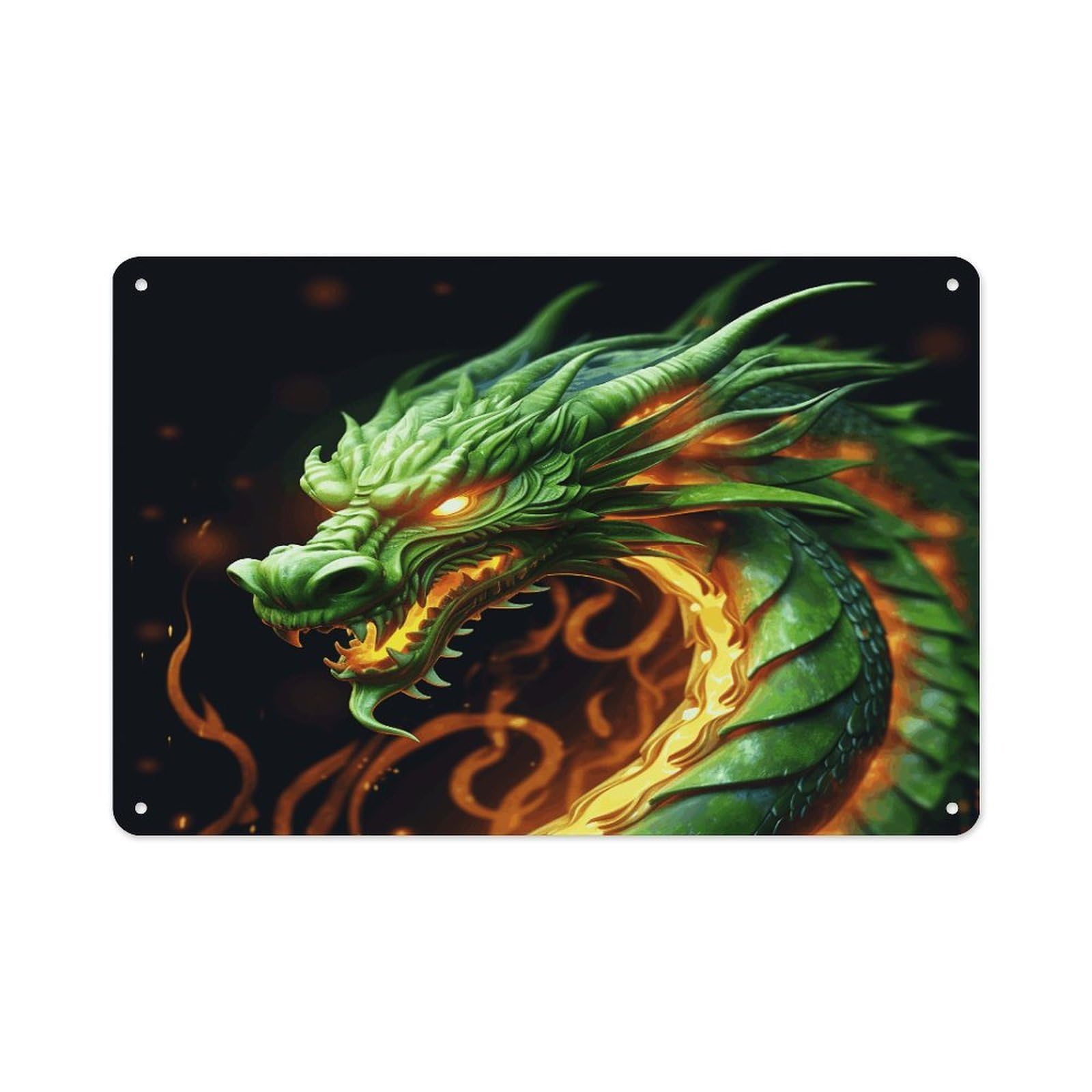 VstaDank Vintage Metal Sign Sublimation Aluminum Chinese Dragon Plaque Sign Weatherproof Art Decorative Wall Plate Boho Aluminum Wall Hanging Decor Retro Poster Plaque 8x12in