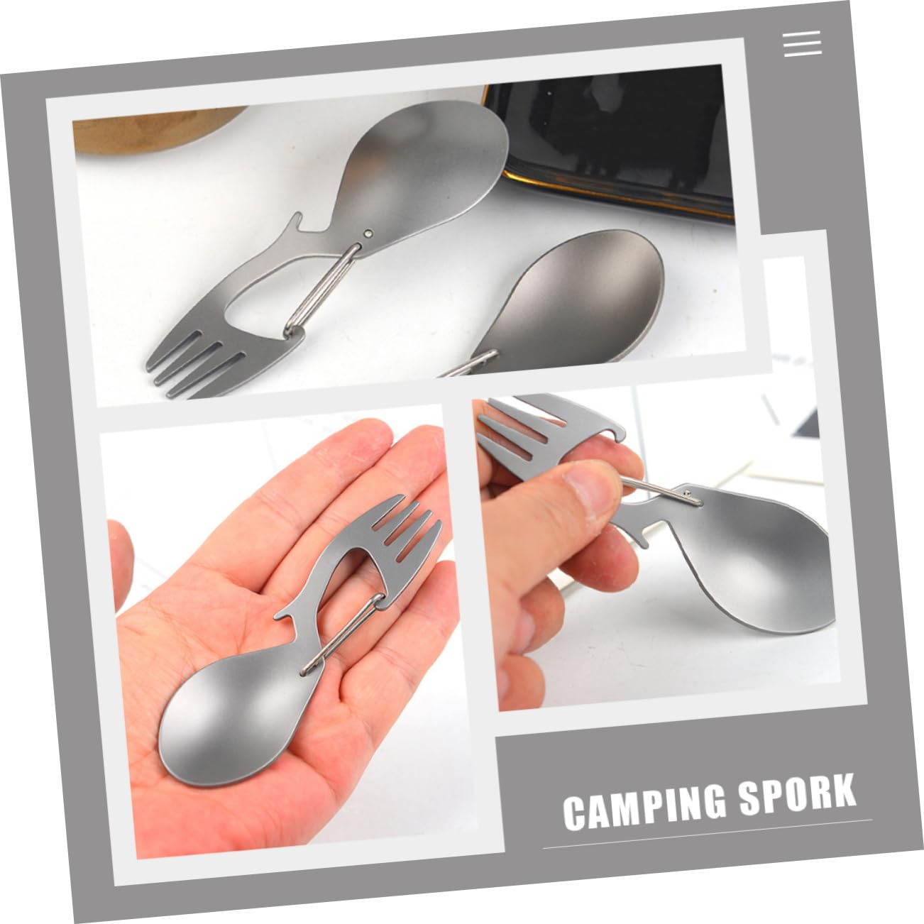 VANZACK 5stücke Camping Spork Multi-tool Tragbares Faltbares Mit Flaschenöffner Für Outdoor-aktivitäten Leicht Und Für Picknick Und Camping
