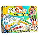 John Adams BLOPENS® Animals Activity Set | Contains 6 Reusable Stencils & 8 BLOPENS | A Fab New Way to Colour & Draw | Ages 4+ | Great Gift Idea for Christmas For Boys & Girls | Washable & Non-Toxic