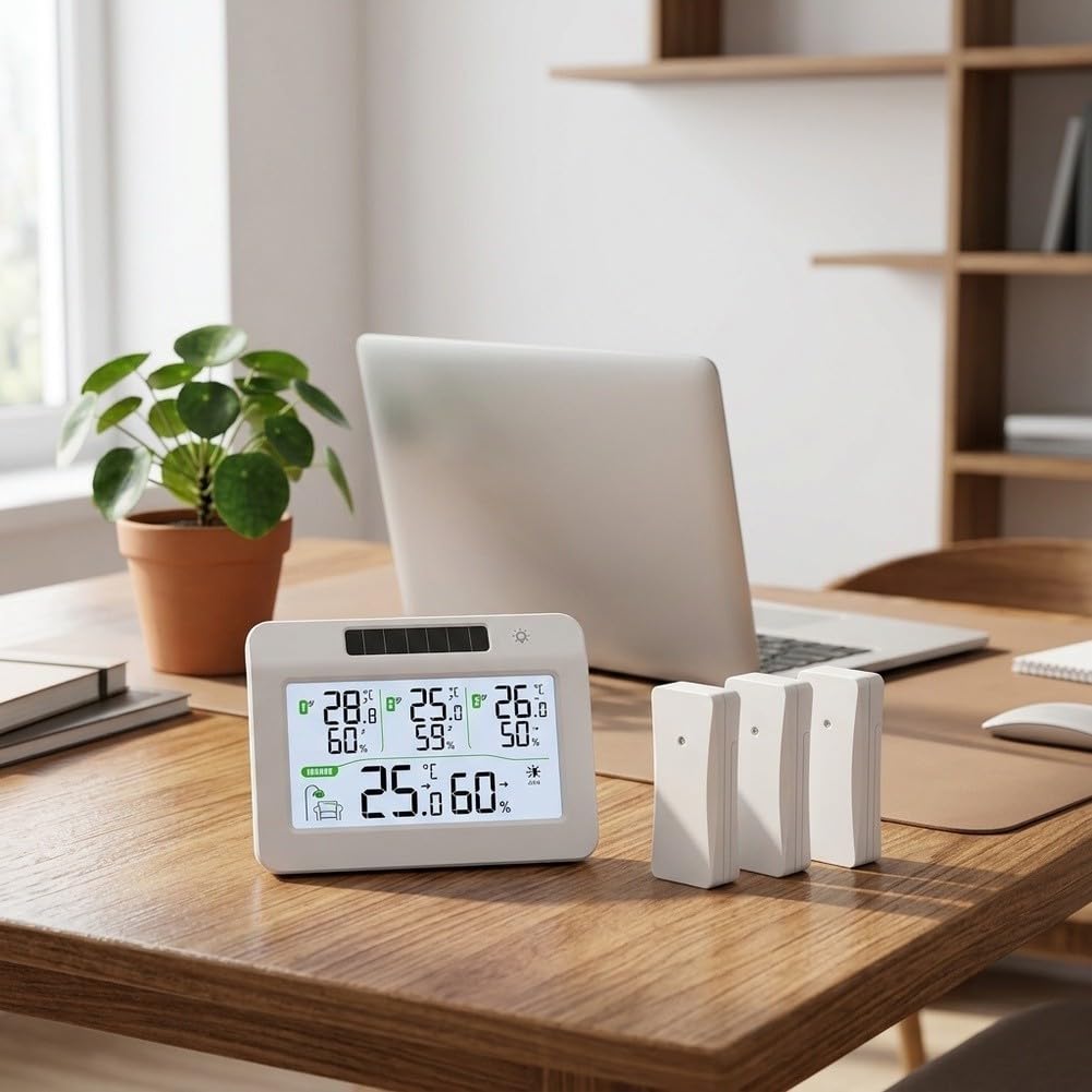 Set Termoigrometro Fotovoltaico con 3 Trasmettitori Monitoraggio