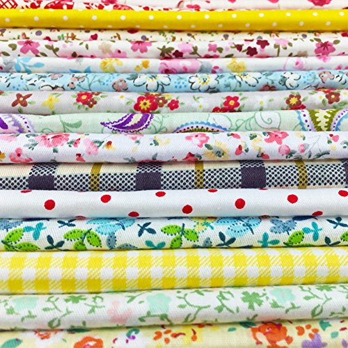 Flic-Flac WJCR-FB-HB 200Pcs 4 X 4 Inches (10Cmx10Cm) Cotton Craft Fabric Bundle Squares Patchwork Lint Diy Sewing Scrapbooking Quilting Dot Pattern Artcraft thumb #3