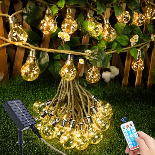 Solar Lichterkette 9,5m Outdoor | 25 LED Mit Fernbedienung | IP65 Wasserdicht | 8 Modi