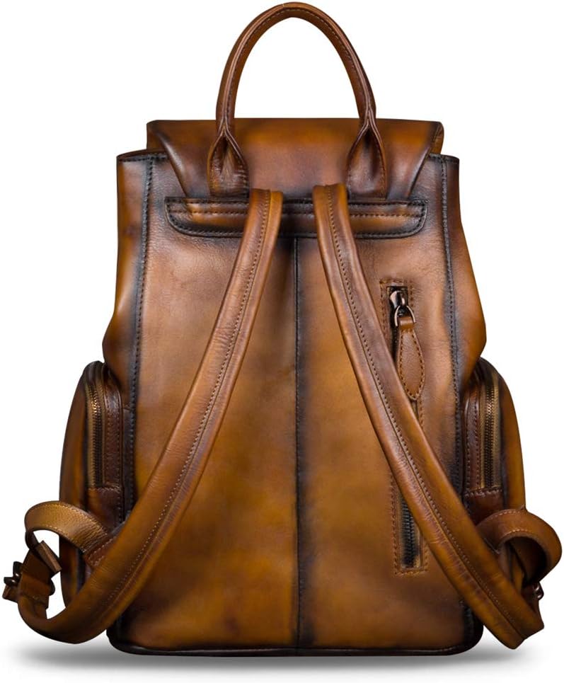 IVTG Genuine Leather Backpack for Women Shoulder Bag Vintage Designer Back Bag Fashion Rucksack Casual Daypack (Brown) - Image 3