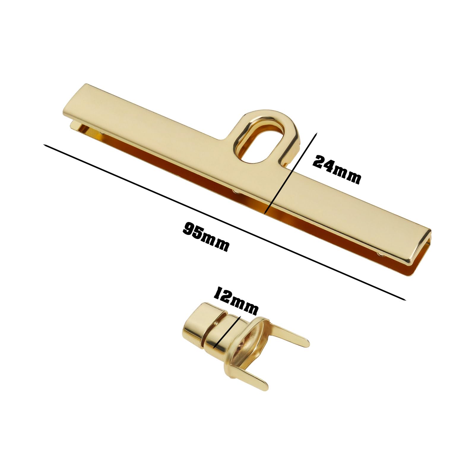 Create Idea 6Pcs Gold Twist Lock Bags Metal Clasps Purse Straight Clasp Twist Turn Lock Bag Closure Replacement Hardware Clip Buckle for Leather DIY Craft Making - Image 4