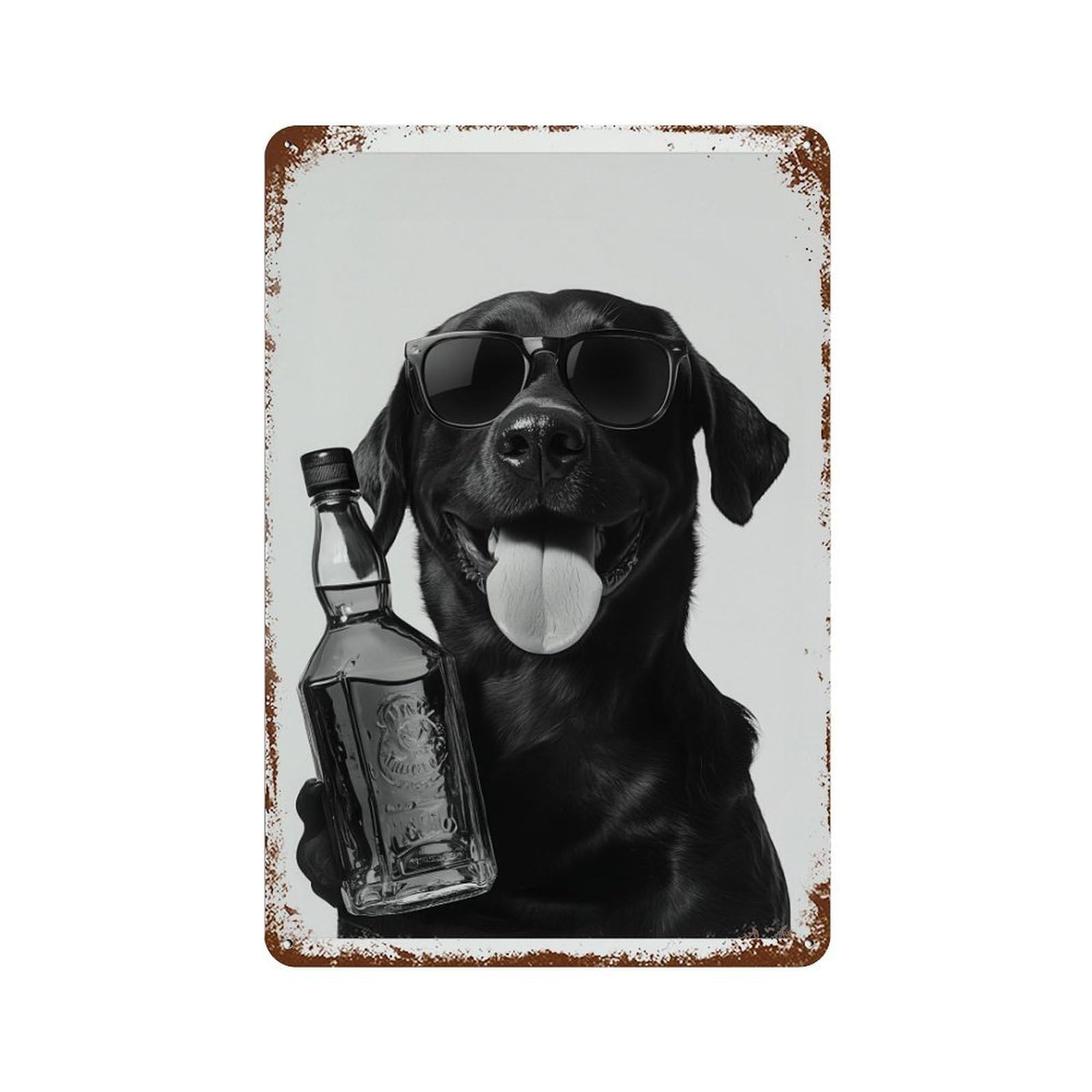 xiaoxiaoshen Labrador And Whiskey Funny Dog Wall Decor Art Metal Tin Poster Modern Home Decor Art Home Bar Shop Decorations Vintage Sign 30x20cm