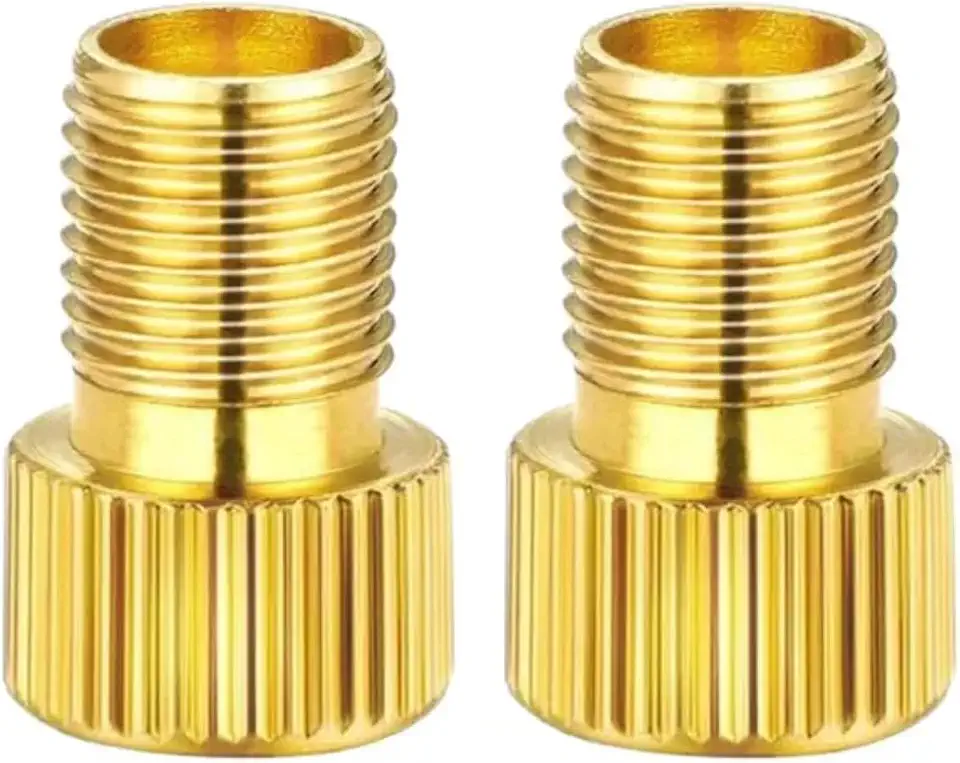 Par Adaptador Válvula Presta Bico Fino Para Grosso Pneu Bike 2un