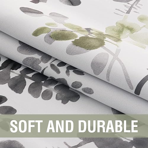 Miniatura 5 de H.VERSAILTEX Cortinas florales de 63 pulgadas de largo con patrón impreso, cortinas de oscurecimiento de habitación para dormitorio, bolsillo para