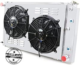 Primecooling 52MM 3 Row Core Aluminum Radiator +Fan (12 Inches Dia.) w/Louver Shroud for Chevy/GMC,C10 C20 C30 K10 K20 C/K 1970-87 - coolthings.us