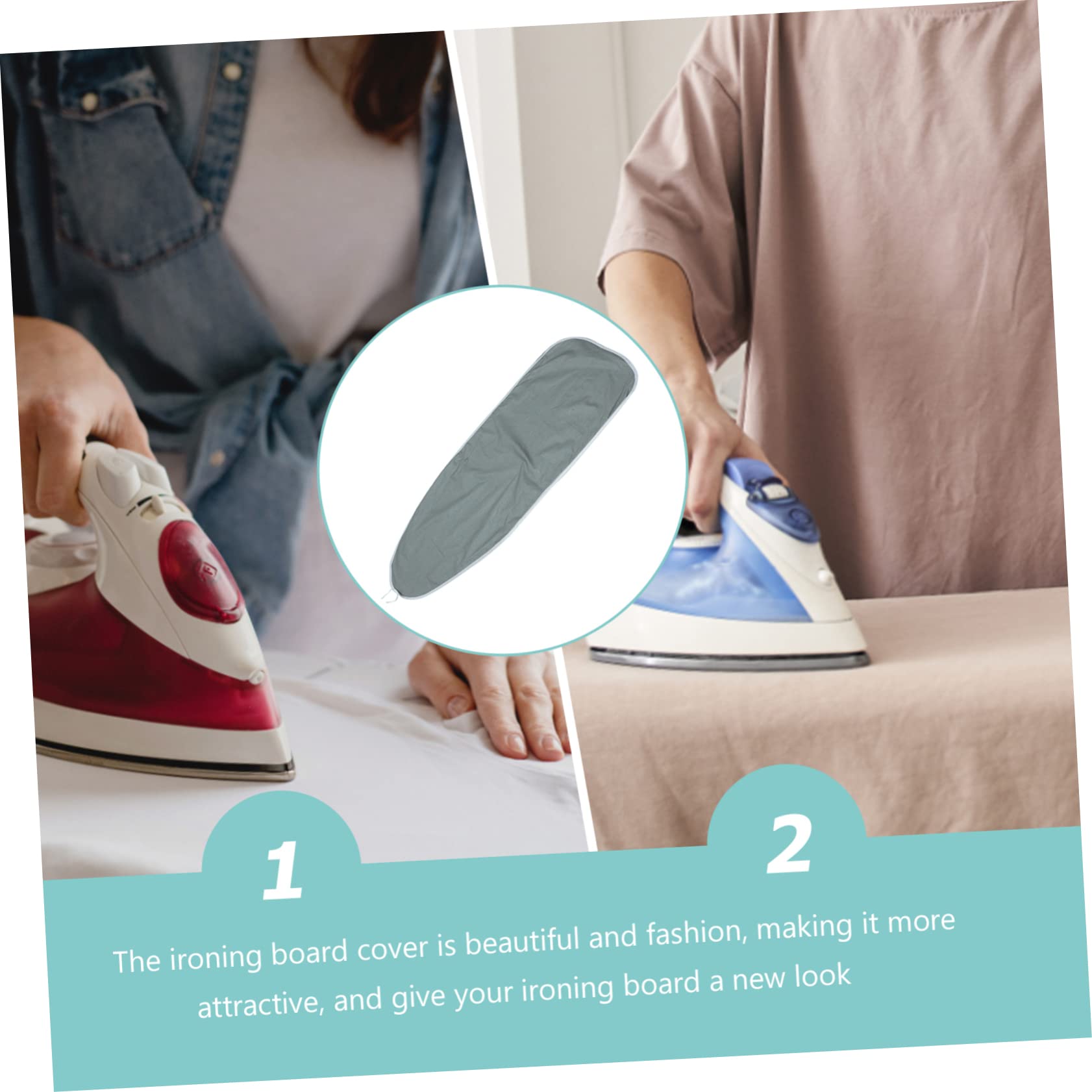 Ciieeo Ironing Board Pad Extra Wide Gray Ironing Board Cover Heat Resistant Table Top Cover