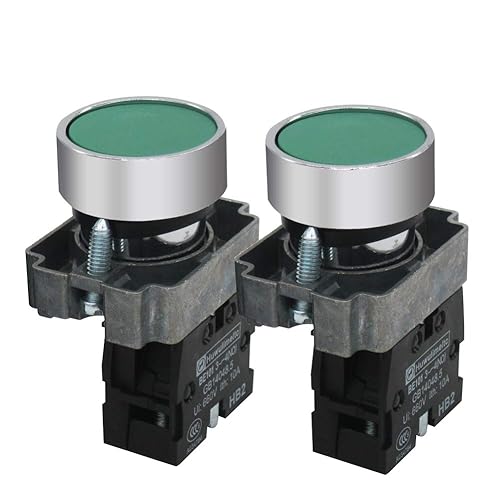 mxuteuk 2pcs 1 NO 0.866 in interruptor de botón momentáneo verde+mxuteuk 2pcs 0.866 in interruptor de botón momentáneo