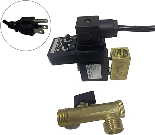Miniatura 3 de Válvula de drenaje automática del tanque de aire 12" AC 110V con enchufe de EE. UU. Válvula de drenaje automática automática electrónica de acción