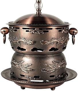 Stainless Steel Small Hot Pot, Single Person Thickened Hot Pot, Household Commercial Environment-Friendly Oil Alcohol Small Hot Pot Outdoor Picnic(Red Copper)