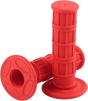 Motorcycle Handle Grips, 1 Pair of 22mm Universal Silicone Motorcycle Handlebars Hand Grips Comfort Hand Handlebar Grip Modified Accessories BlackBright Red