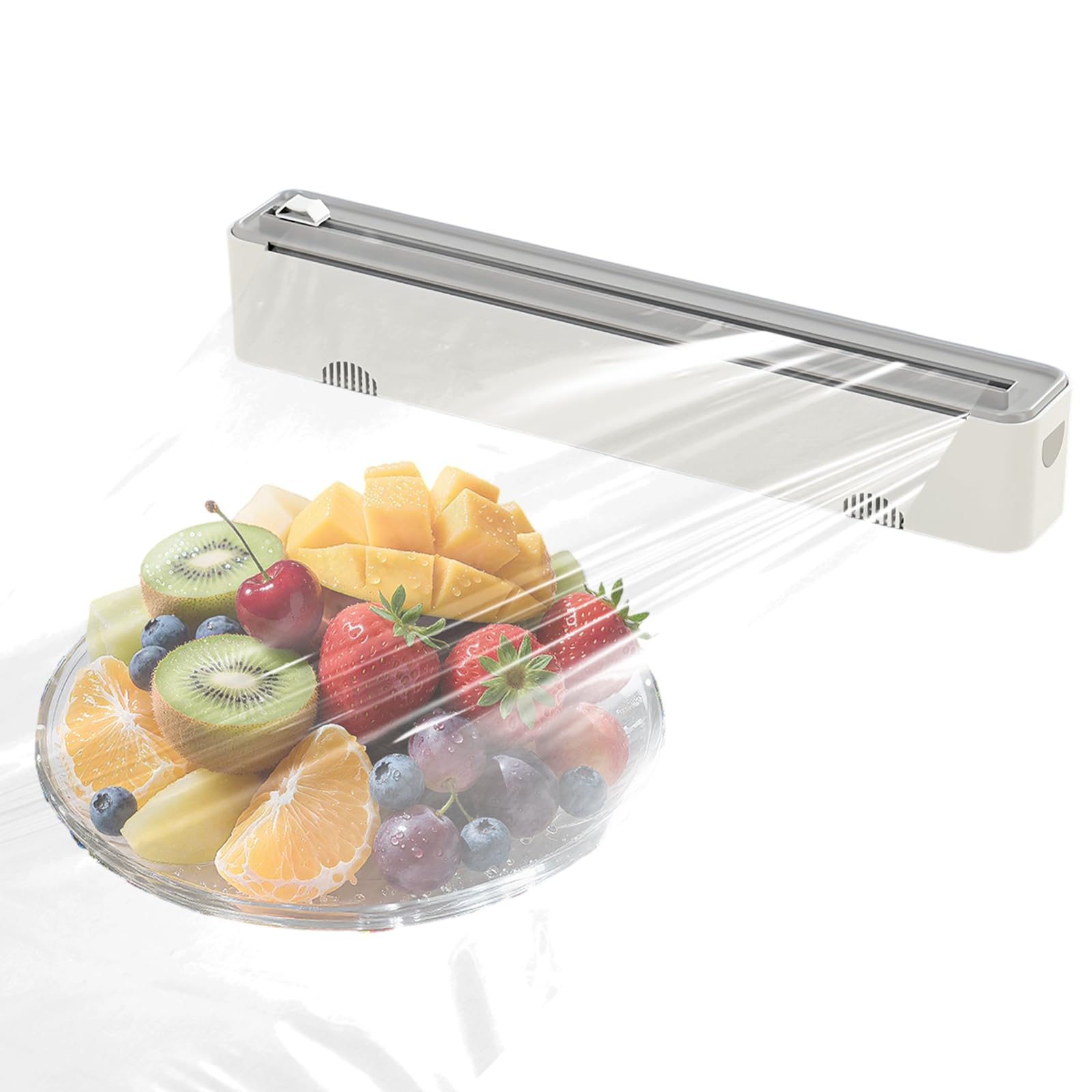 Derouleur Film Alimentaire, Distributeur Papier Aluminium et Film Pratique, Distributeur Film Alimentaire Magnétique, Boîte de Coupe Film Alimentaire, Cling Film Dispenser and Cutter pour Cuisine