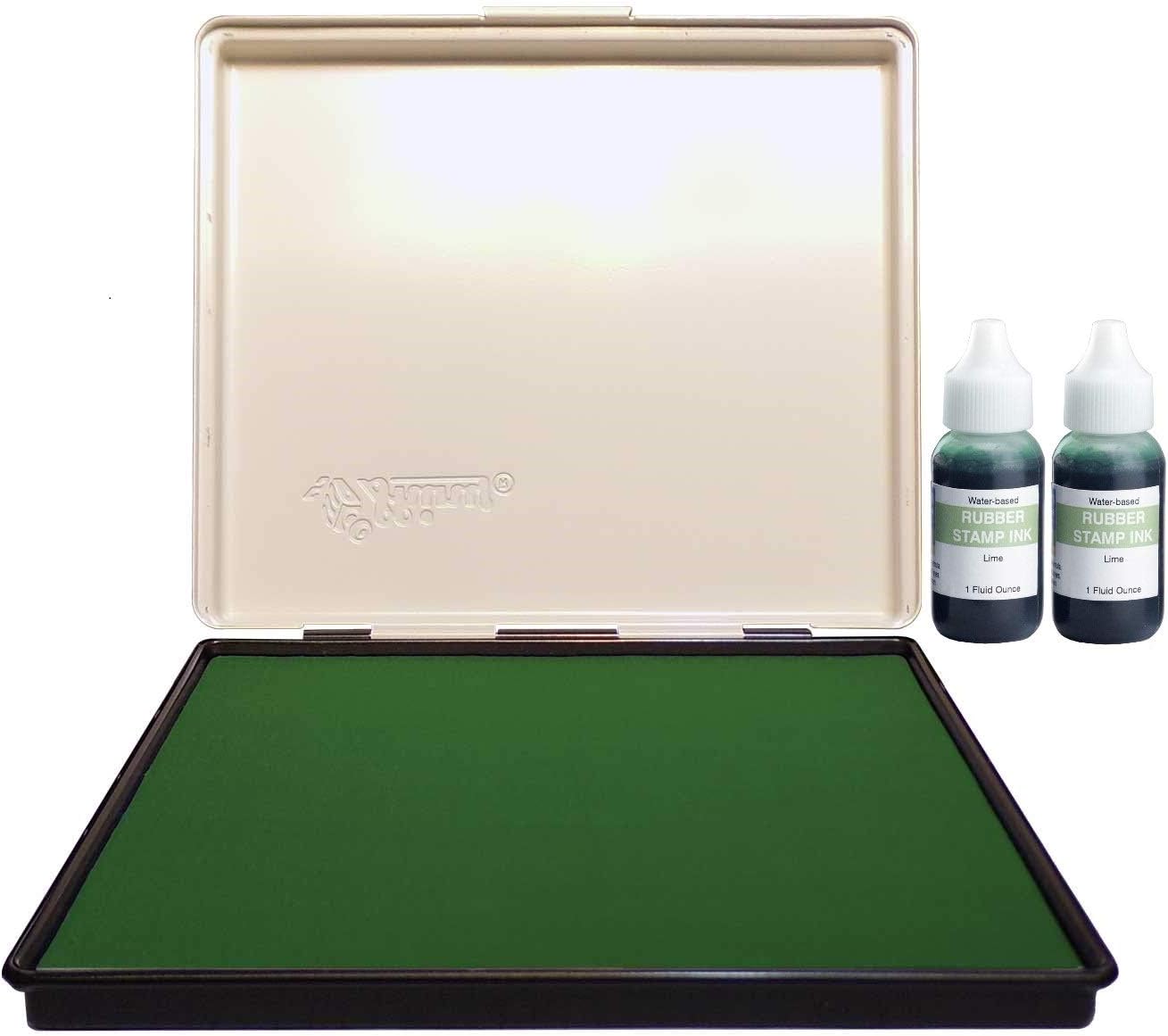 Infusion 7" x 8" Extra Large Industrial Stamp Ink Pad, Your Go to Large Stamp Ink Pad for Bright Color, Even Coverage and Durability, Lime Stamp Pad