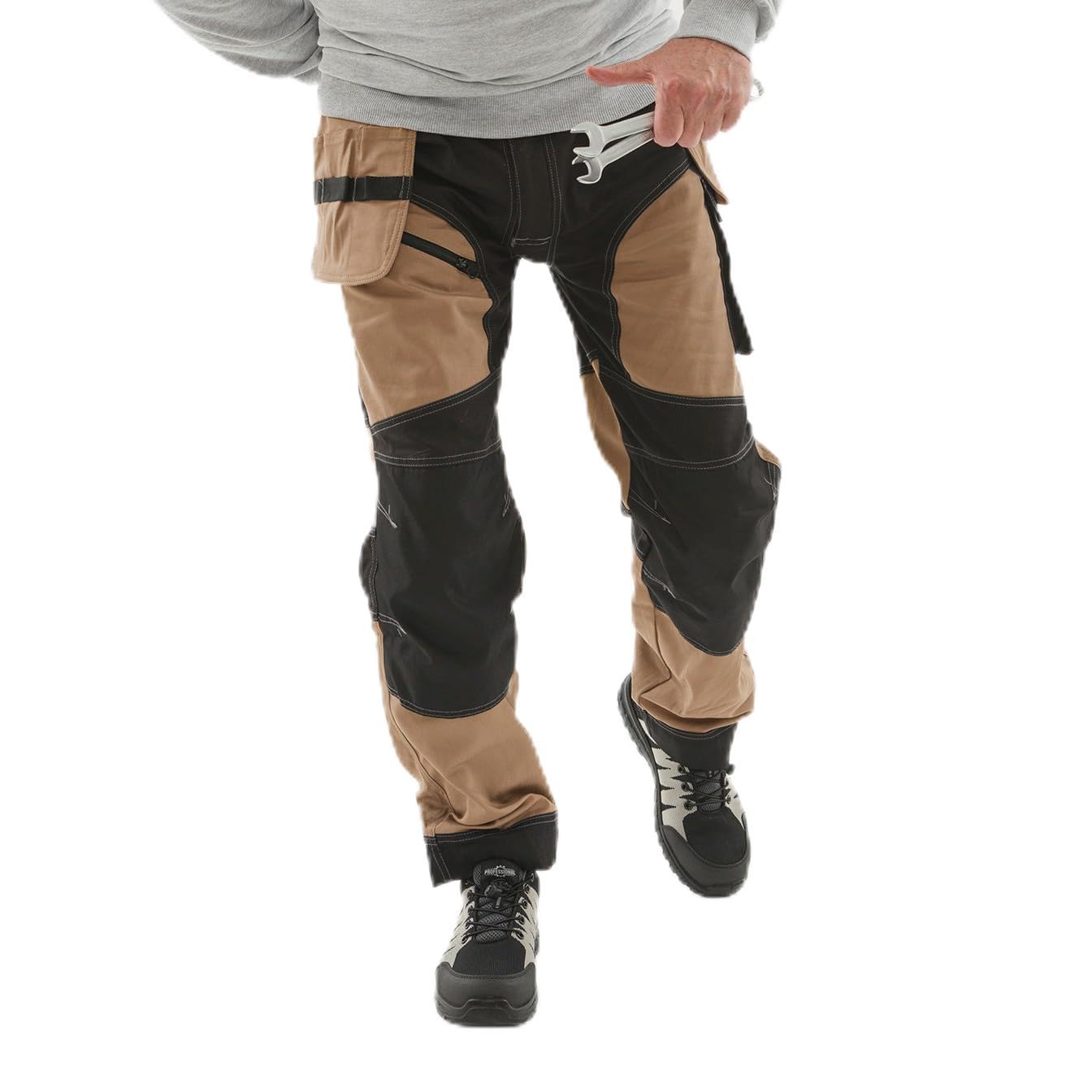 Mens Work Pants Grand Durable Stretch Pants with Multiple Tool Pockets for DIY Outdoor Activities