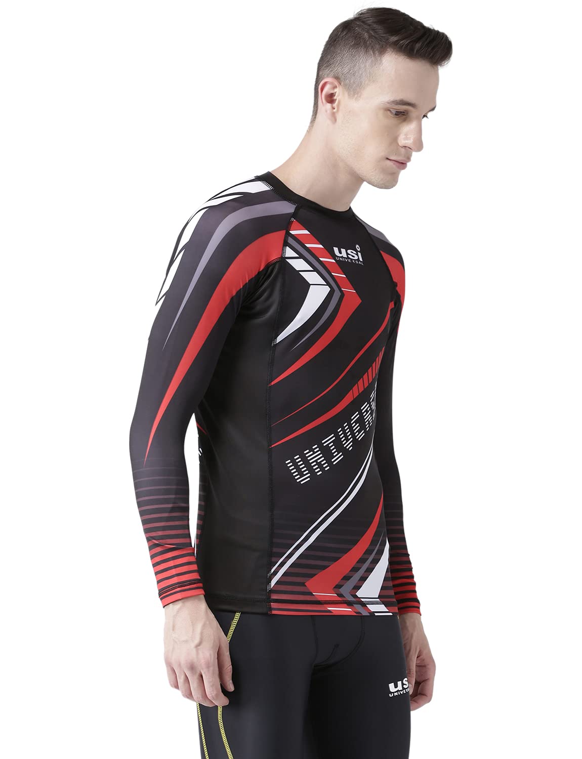 USI Universal Rash Guard for Gym, 411RRB Razor Rashguard for Running, Cycling, Swimming, Cricket, Basketball | Rashguard Swimming Costume for Men | Rash Guard for Men (Small, Black) 4